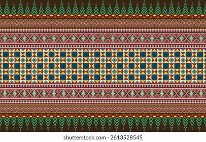 Aztec ethnic background design vector with a seamless pattern. Traditional motifs are illustrated. Element of a seamless pattern template