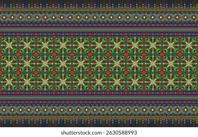 Aztec ethnic background design vector with a seamless pattern. Traditional motifs are illustrated. Element of a seamless pattern template