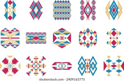 Aztec ethnic geometric design textile asset