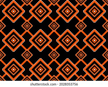 Aztec Ethnic Geometric Pattern Design Repeating Texture Black Background Fabric Cloth Design Wallpaper Wrap