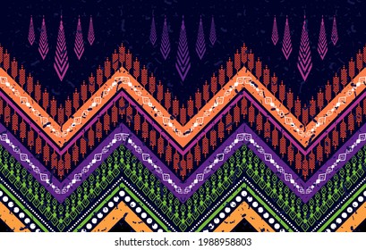 Aztec ethnic Indian seamless pattern design.fabric carpet mandala ornament native boho chevron textile decoration. Ikat geometric patterns African American style embroidery vector illustrations.