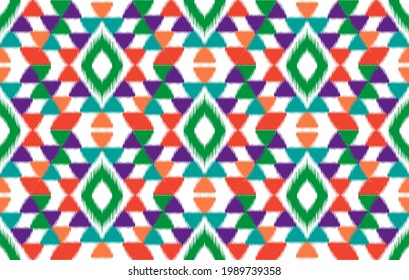 Aztec ethnic Indian seamless pattern design.fabric carpet mandala ornament native boho chevron textile decoration. Ikat geometric patterns African American style embroidery vector illustrations.
