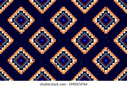 Aztec ethnische indische Muster Design nahtlos. Ikat Stoff Teppich Mandala Ornament native boho chevron Textildekoration. Geometrische afrikanische Textur-Stickereimuster, Vektorgrafiken.