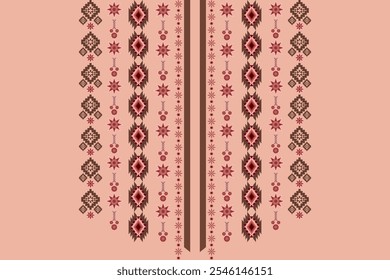 Aztec ethnic neck embroidery geometric abstract elements oriental traditional border pattern design. Native decorative for border decor, necklace, neckline, fashion, decoration, texture, textile