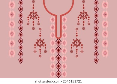 Aztec ethnic neck embroidery geometric abstract elements oriental traditional border pattern design. Native decorative for border decor, necklace, neckline, fashion, decoration, texture, textile