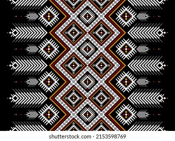 Aztec ethnic pattern art. Geometric seamless pattern in tribal. Design for background, wallpaper, vector illustration, fabric, clothing, carpet, textile, batik, embroidery.