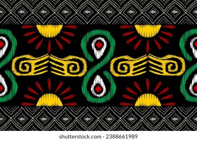 Aztec Ethnic pattern seamless pattern African Mayan Mexican Ikat style.Hand drawn Vector illustration.