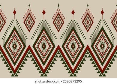 Aztec ethnic pattern traditional. Geometric pattern in tribal. Border decoration. Design for background, illustration, textile, fabric, clothing, batik, carpet, embroidery.