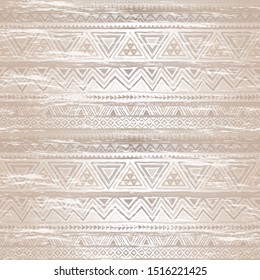 Aztec ethnic scuffed seamless pattern. Native American backdrop. Vector