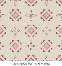 Aztec ethnic seamless pattern with blocks. Simple native American tribal illustration for paper, wallpaper, wrapping.