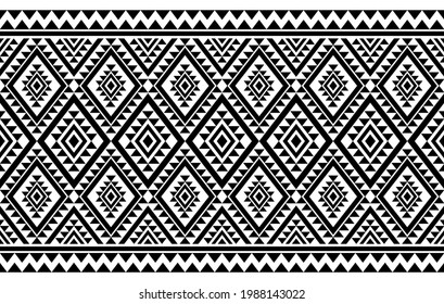 Aztec ethnic seamless pattern. Geometric fabric carpet ornament native boho chevron textile decoration. African American Indian patterns style embroidery vector illustrations background.