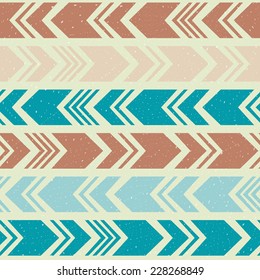 Aztec ethnic seamless pattern, tribal blue and green background