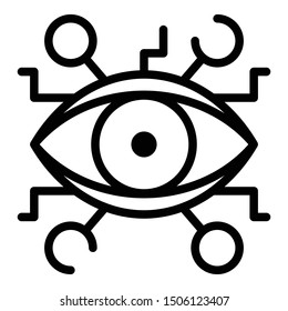 Aztec eye alchemy icon. Outline aztec eye alchemy vector icon for web design isolated on white background