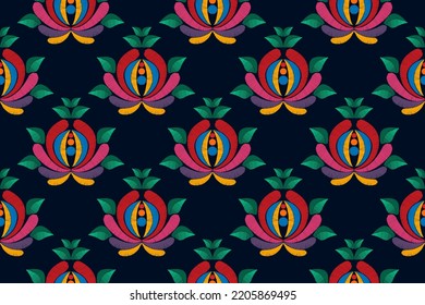 Aztec fabric carpet boho mandalas textile decorate wallpaper. Ikat ethnic seamless pattern decoration design. Tribal native motif decorative elements traditional embroidery vector background 