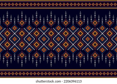 Aztec fabric carpet boho mandalas textile decorate wallpaper. Ikat ethnic seamless pattern decoration design. Tribal native motif decorative elements traditional embroidery vector background 