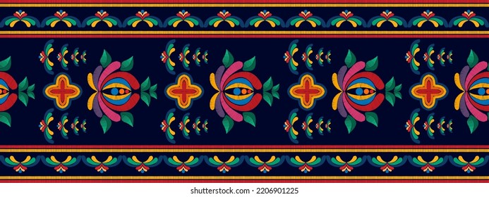 Moqueta de tela azteca con mandalas textiles decoran papel pintado. El diseño de la decoración de los patrones étnicos Ikat es impecable. Motif indígena tribal elementos decorativos fondo vectorial de bordado tradicional 