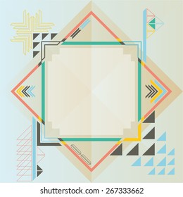 Aztec frame pattern with copy space