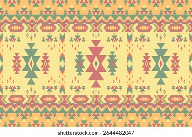 Aztec Geometric Abstract Seamless Pattern Sudoeste Navajo Índio Tribal Étnica Terra Tom ornamento Design para fundo, tapete, papel de parede, envoltório, pano, tecido, têxtil, decorativo, bordado
