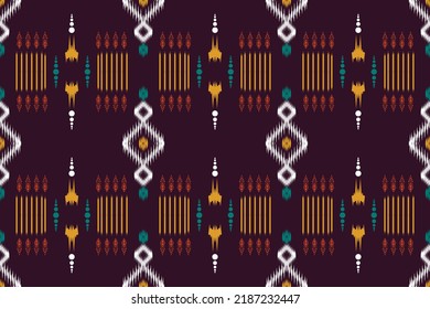 Aztec geometric art ornament print. Ikat Aztec tribal background. Design for the creation of this pattern using ikat pattern. Spread in Central Asia and some countries of Southeast Asia
