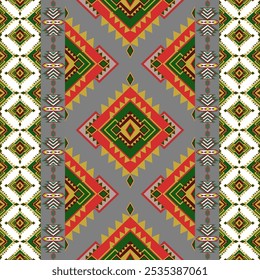 Aztec geometric art ornament print, Design for carpet , cover, wallpaper, wrapping, fabric, clothing,  Abstract Ethnicart, Seamless pattern in tribal, folk embroidery, and Mexican style