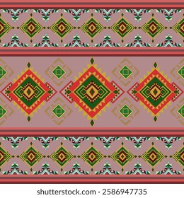 Aztec geometric art ornament print, Design for carpet , cover, wallpaper, wrapping, fabric, clothing,  Abstract ,, Seamless pattern in tribal, folk embroidery, and Mexican style