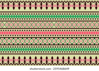 Aztec geometric art ornament.Embroidery ethnic oriental pixel art pattern.Ethnic geometric fabric pattern Cross Stitch.Abstract,vector,illustration,Texture,frame,decoration,motifs,silk wallpaper