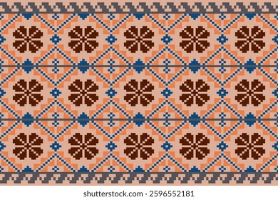 Aztec geometric art ornament.Embroidery ethnic oriental pixel art pattern.Ethnic geometric fabric pattern Cross Stitch.Abstract,vector,illustration,Texture,frame,decoration,motifs,silk wallpaper