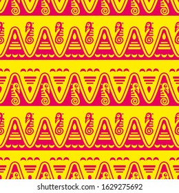 Aztec geometric background. Ethnic seamless pattern. Stylish Navajo design. Modern abstract wallpaper. Vector illustration