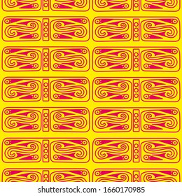 Aztec geometric background with fantastic birds. Ethnic seamless pattern. Stylish Navajo design. Modern abstract wallpaper. Vector illustration