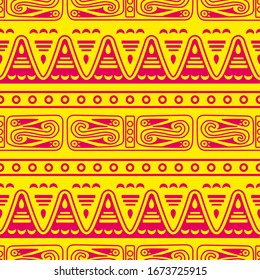 Aztec geometric background with fantastic birds. Ethnic seamless pattern. Stylish Navajo design. Modern abstract wallpaper. Vector illustration