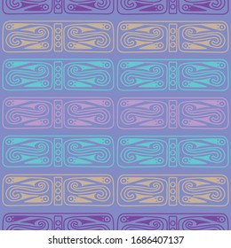 Aztec geometric background with fantastic birds. Ethnic seamless pattern. Stylish Navajo design. Modern abstract wallpaper. Vector illustration