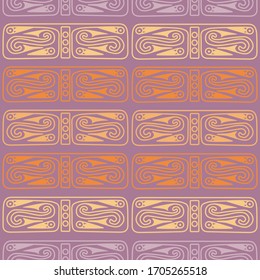 Aztec geometric background with fantastic birds. Ethnic seamless pattern. Stylish Navajo design. Modern abstract wallpaper. Vector illustration