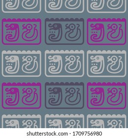 Aztec geometric background with fantastic birds. Ethnic seamless pattern. Stylish Navajo design. Modern abstract wallpaper. Vector illustration