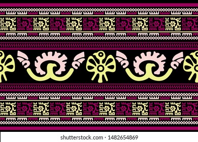 Aztec geometric backgrounds. Stylish navajo design. Modern handmade abstract wallpaper. Vector illustration.