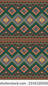 Aztec geometric design with vibrant colors. Aztec American pattern inspired for scarf kerchief shirt fabric tablecloth pillow carpet rug phones cases clothing textile fabric print design.