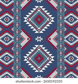 Etnia asteca Geométrica sem emenda padrão tribal tradicional diamante formas navajo tribal Design para fundo, tapete, papel de parede, envoltório, pano, tecido, têxtil, decorativo, bordado