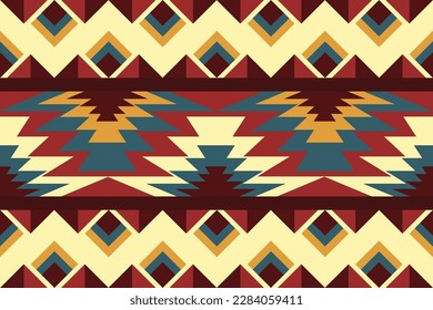 Patrón Azteca Geométrico Navajo Étnico Sin Marea. Nativo americano, indio, mexicano, africano, marroquí. Diseño de tela, ropa, envoltura, alfombra, moqueta, decoración casera, almohadas de tiro.