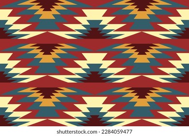 Aztec Geometric Navajo Ethnic Seamless Pattern. Native American, Indian, Mexican, African, Moroccan style. Design for fabric, clothing, wrapping, rug, carpet, home decor, throw pillows.