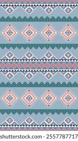 Aztec geometric pattern in green and blue. Aztec Navajo seamless inspired design for scarf kerchief shirt fabric tablecloth pillow carpet rug phones cases clothing textile fabric print design.