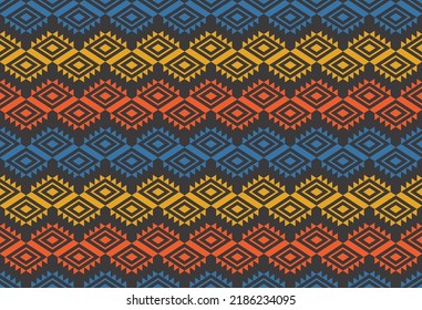 Aztec geometric print. Seamless pattern in tribal. American patterns. Abstract background with ethnic Aztec ornament. Design for background, wallpaper, Fabric, clothing, scarf. Navajo motifs.