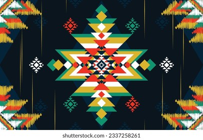 Aztec geometric print. Seamless pattern in tribal. American patterns. Abstract background with ethnic Aztec ornament. Design for wallpaper, Fabric, rug, clothing, scarf. Navajo motifs. Decorative.