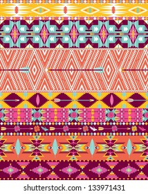 Aztec geometric seamless pattern