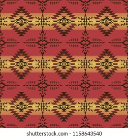 Aztec geometric seamless pattern. Native Southwest American, Indian, Navajo print. Ethnic design wallpaper, fabric, cover, textile, weave, wrapping.