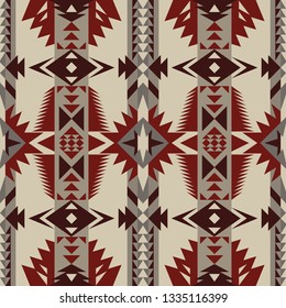 Aztec geometric seamless pattern. Native American, Indian Southwest print. Ethnic design wallpaper, fabric, cover, textile, rug, blanket.