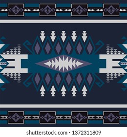 Aztec geometric seamless pattern. Native American, Indian Southwest print. Ethnic design wallpaper, fabric, cover, textile, rug, blanket.
