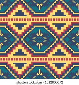 Aztec geometric seamless pattern. Tribal print. Ethnic design fabric, textile, blanket, rug, etc.