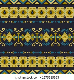 Aztec geometric seamless patterns. Native American, Indian Southwest print. Ethnic design wallpaper, fabric, cover, textile, rug, blanket.