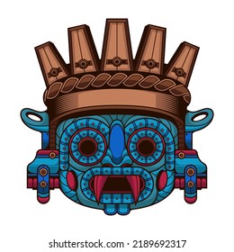 aztec god tlaloc logo, vector EPS 10