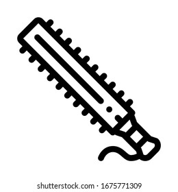 Aztec Hand Sword Icon Vector. Outline Aztec Hand Sword Sign. Isolated Contour Symbol Illustration