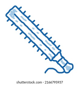 Aztec Hand Sword sketch icon vector. Hand drawn blue doodle line art Aztec Hand Sword Sign. isolated symbol illustration